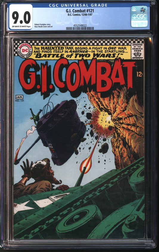 D.C. Comics G.I. Combat #121 12/66-1/67 CGC 9.0 Off-White to White Pages