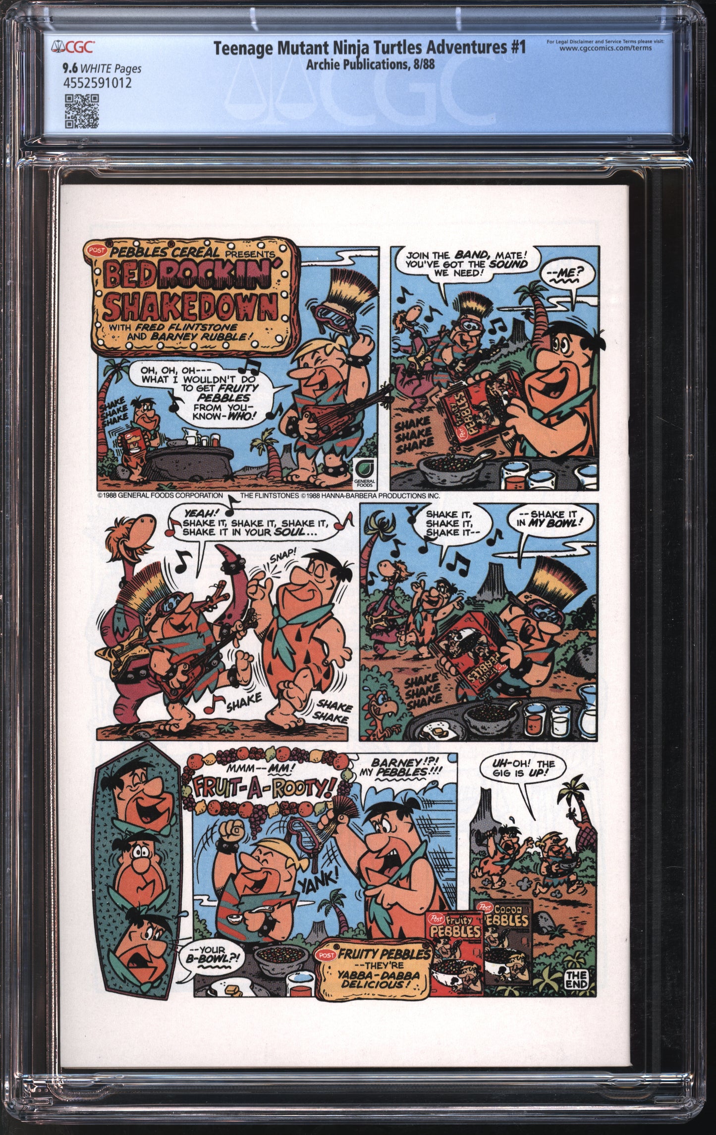 Archie Comics Teenage Mutant Ninja Turtles Adventures #1 8/88 CGC 9.6 White Pages