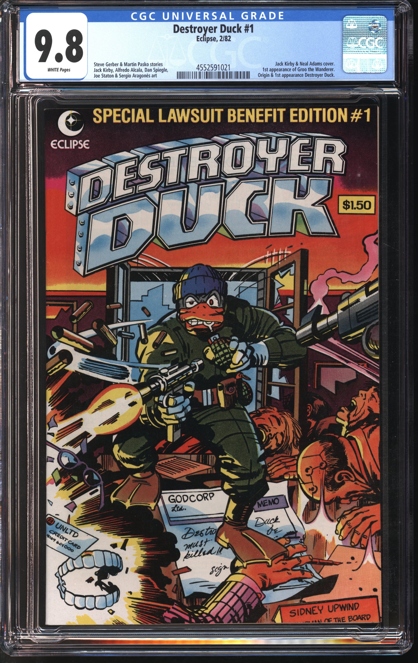 Eclipse Comics Destroyer Duck #1 2/82 CGC 9.8 White Pages