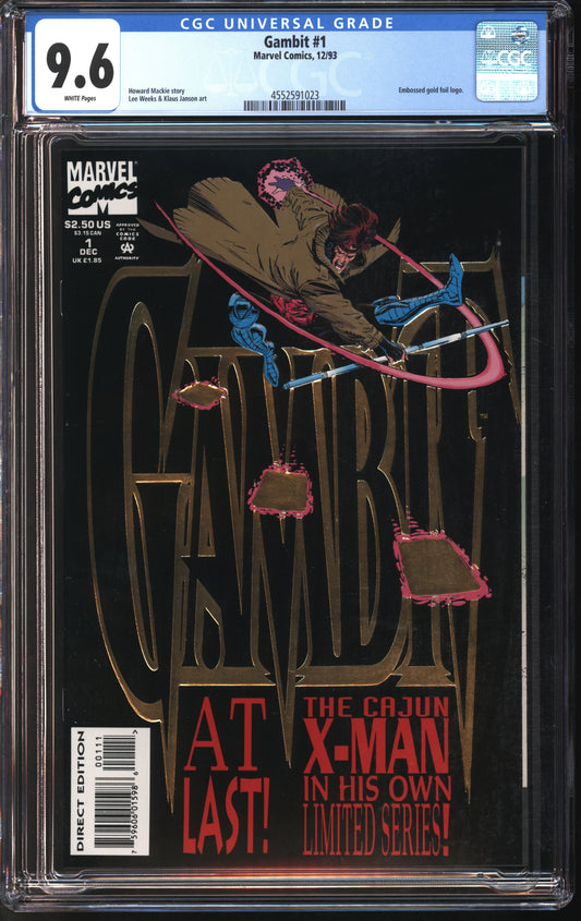 Marvel Comics Gambit #1 GOLD FOIL 12/93 CGC 9.6 White Pages