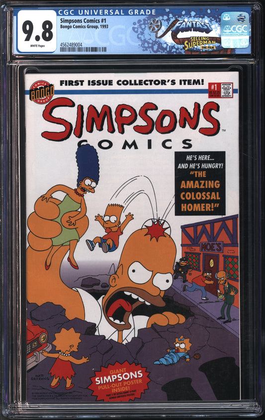 Bongo Comics Simpsons #1 1993 FANTAST CGC 9.8 White Pages