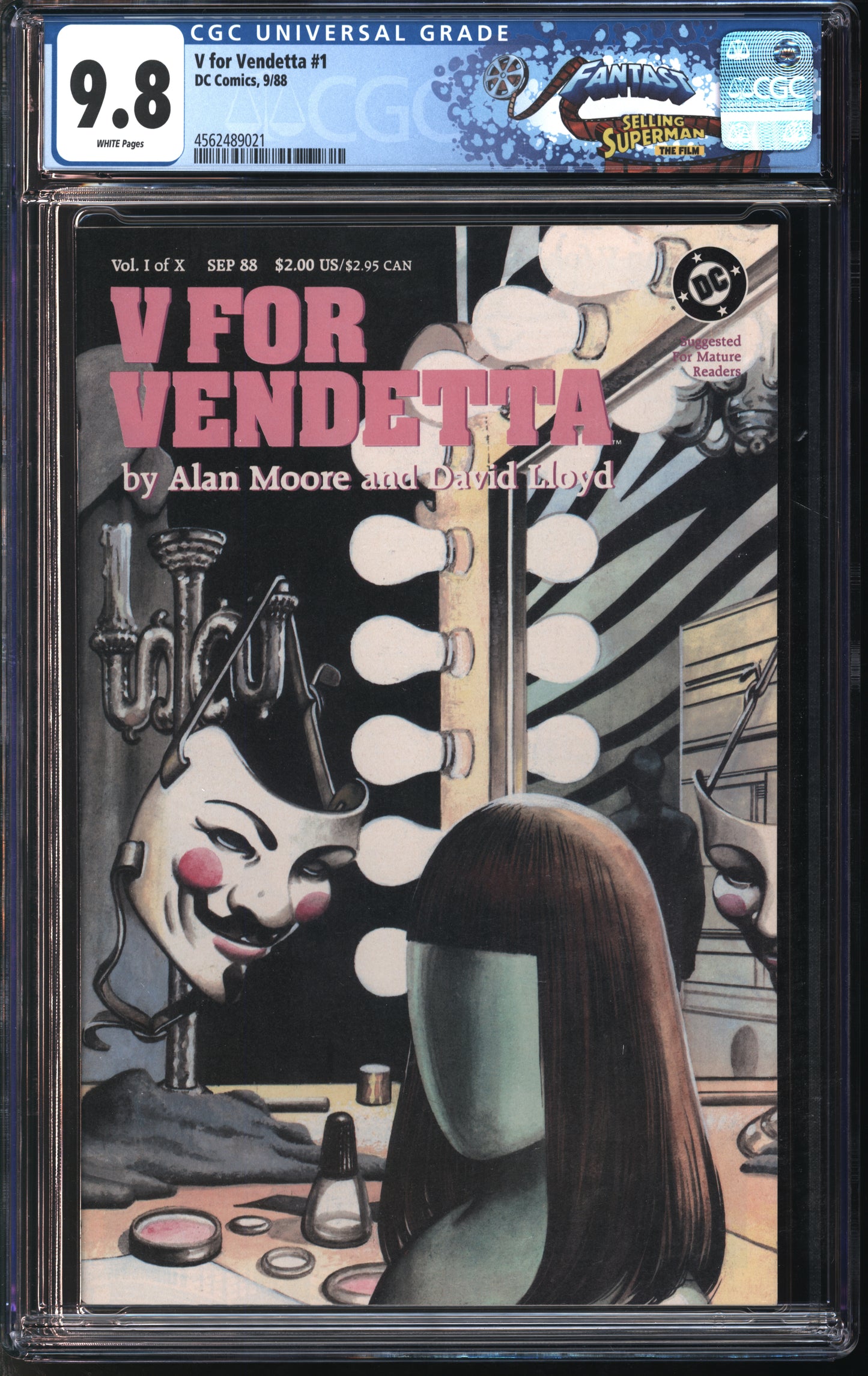 D.C. Comics V for Vendetta #1 5/88 FANTAST CGC 9.8 White Pages