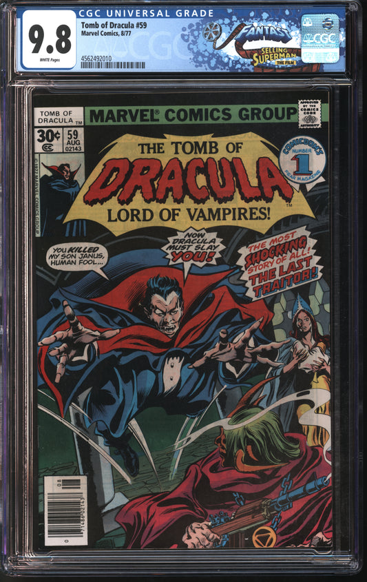 Marvel Comics Tomb of Dracula #59 8/77 FANTAST CGC 9.8 White Pages