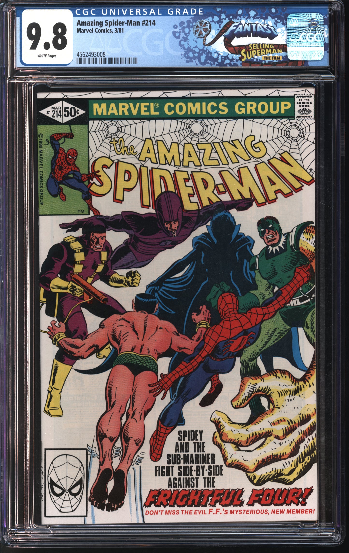 Marvel Comics Amazing Spider-Man #214 3/81 FANTAST CGC 9.8 White Pages