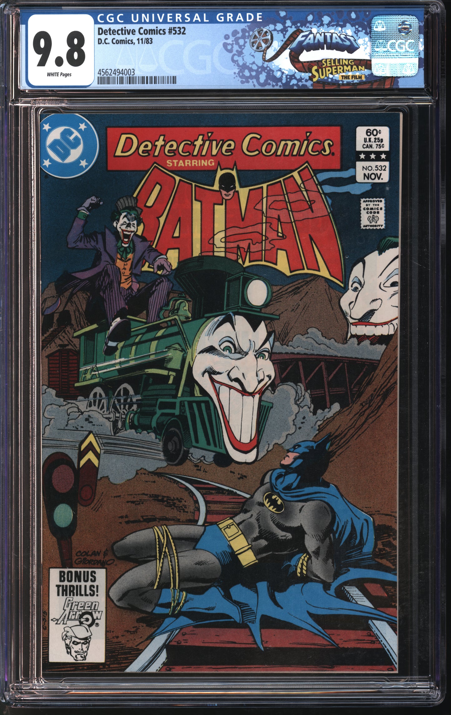 D.C. Comics Detective Comics #532 11/83 FANTAST CGC 9.8 White Pages