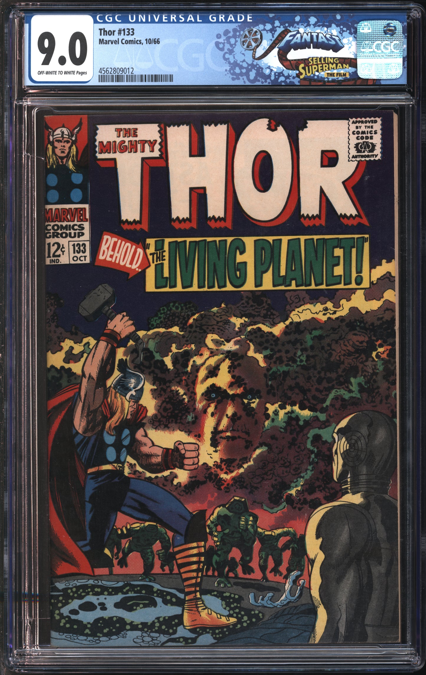 Marvel Comics Thor #133 10/66 FANTAST CGC 9.0 Off-White to White Pages