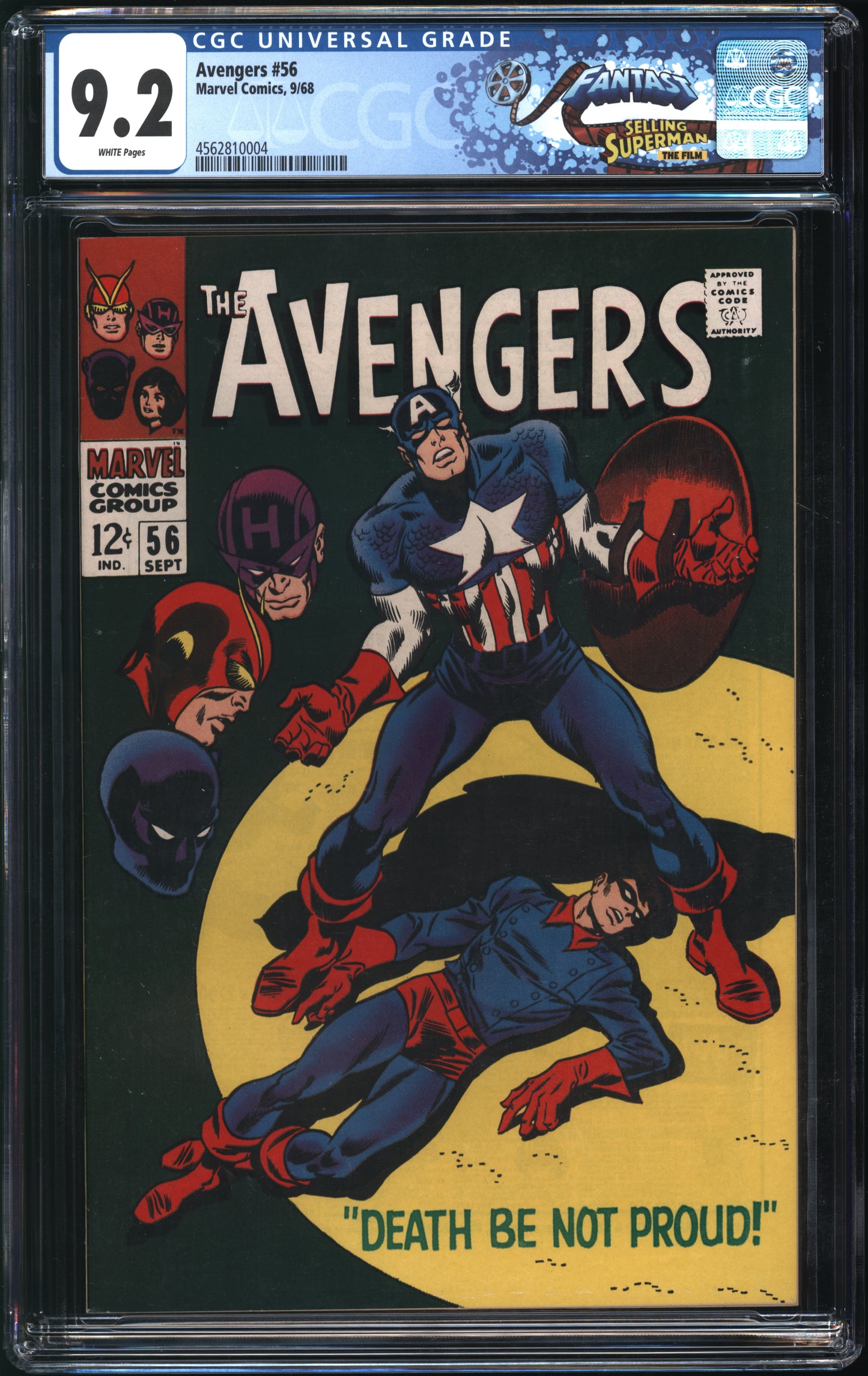 Marvel Comics Avengers #56 9/68 FANTAST CGC 9.2 White Pages
