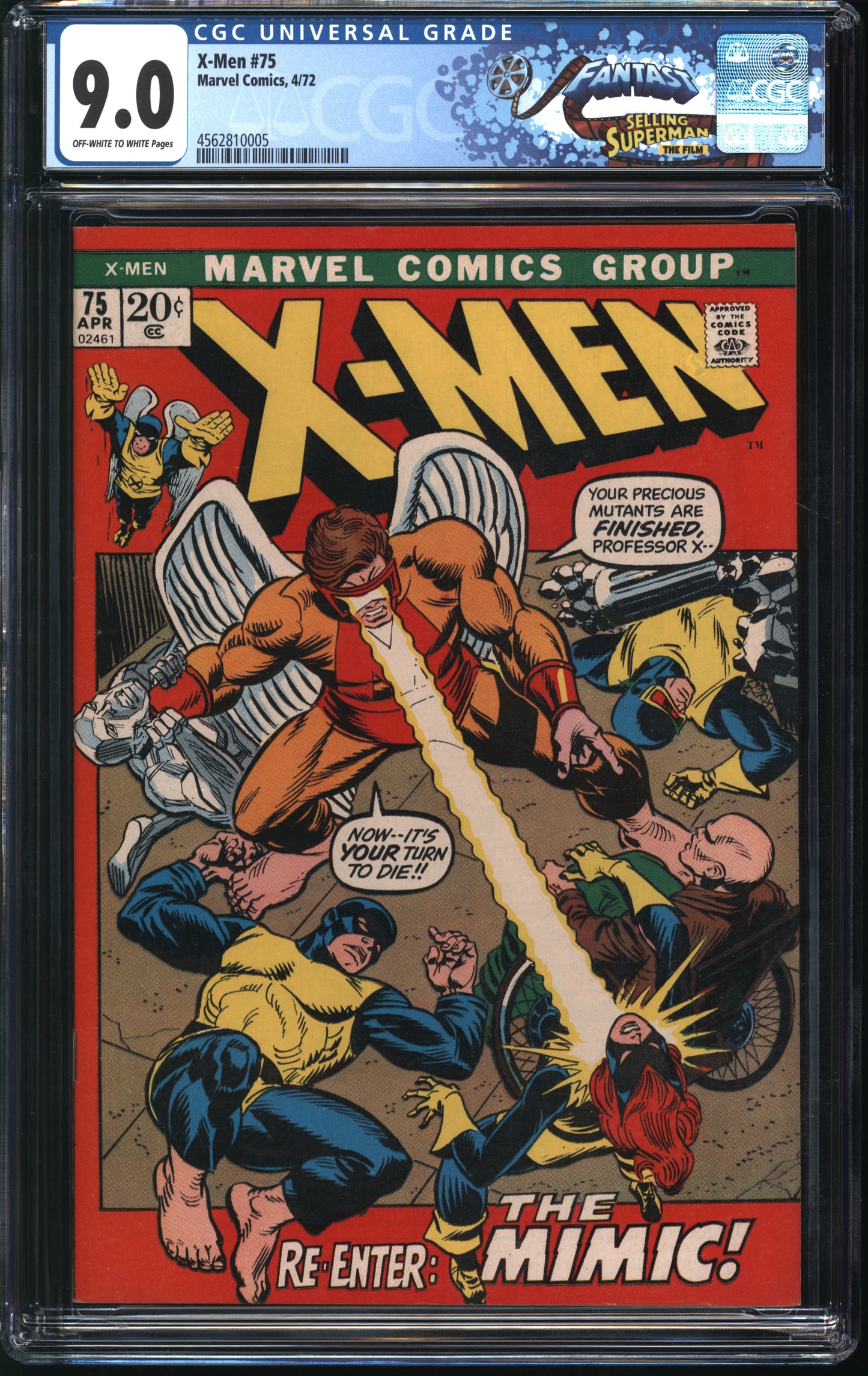 Marvel Comics X-Men #75 4/72 FANTAST CGC 9.0 Off-White to White Pages