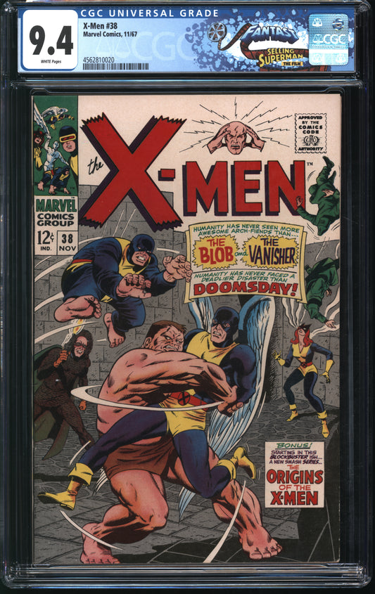 Marvel Comics X-Men #38 3/66 FANTAST CGC 9.4 White Pages
