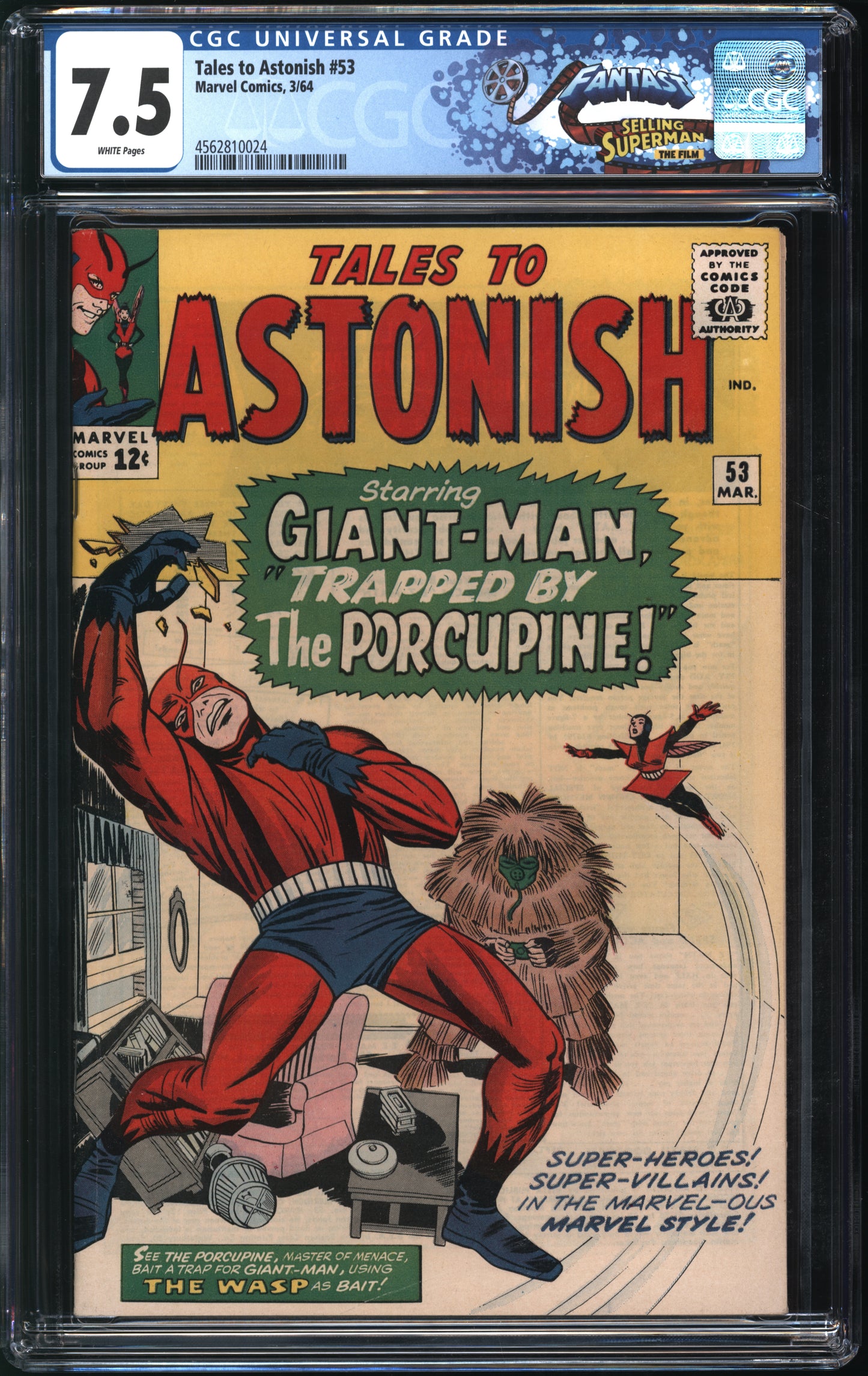 Marvel Comics Tales to Astonish #53 3/64 FANTAST CGC 7.5 White Pages