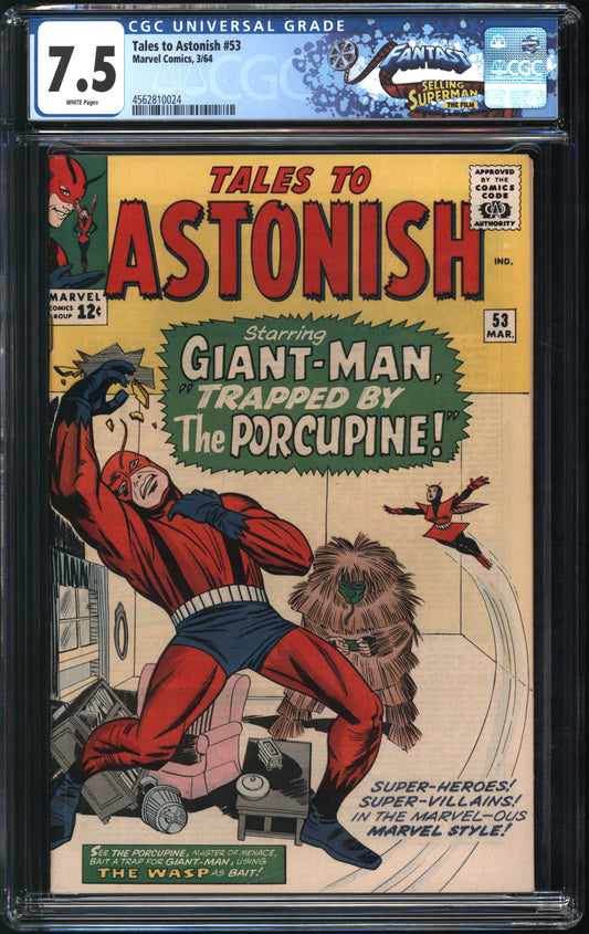 Marvel Comics Tales to Astonish #53 3/64 FANTAST CGC 7.5 White Pages