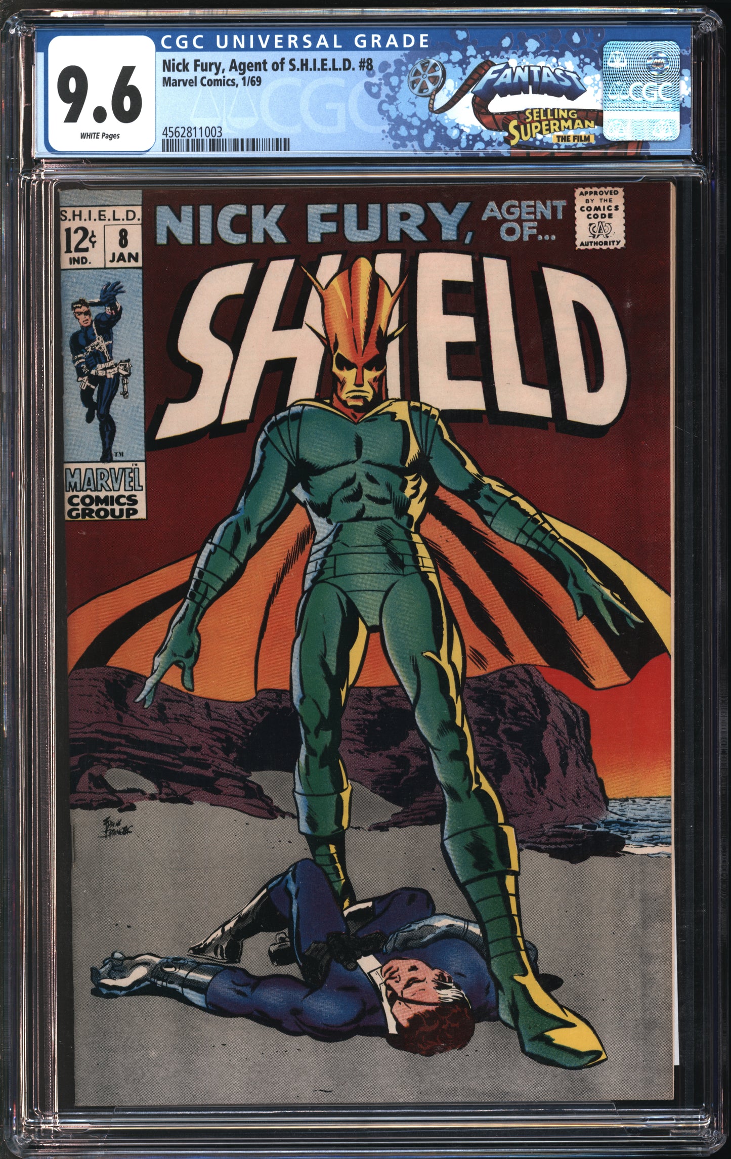 Marvel Comics Nick Fury, Agent of Shield #8 1/69 FANTAST CGC 9.6 White Pages