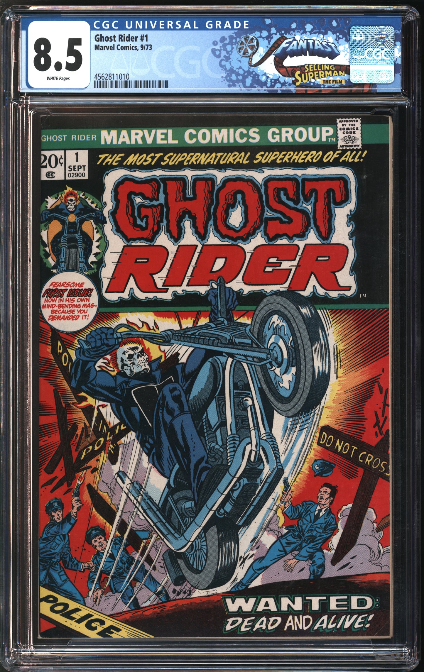 Marvel Ghost Rider #1 9/73 FANTAST CGC 8.5 White Pages