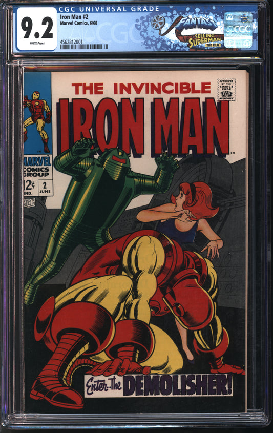 Marvel Comics Iron Man #2 6/68 FANTAST CGC 9.2 White Pages