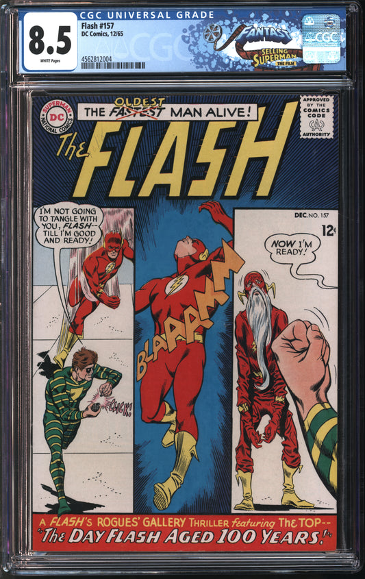 D.C. Comics Flash #157 12/65 FANTAST CGC 8.5 White Pages