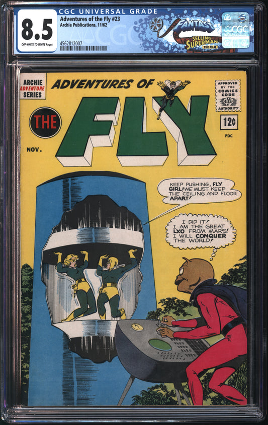 Archie Pub. Adventures of the Fly #23 11/62 FANTAST CGC 8.5 Off-White to White Pages