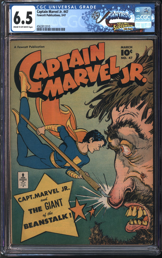 Fawcett Pub. Captain Marvel Jr. #47 3/47 FANTAST CGC 6.5 Cream to Off-White Pages