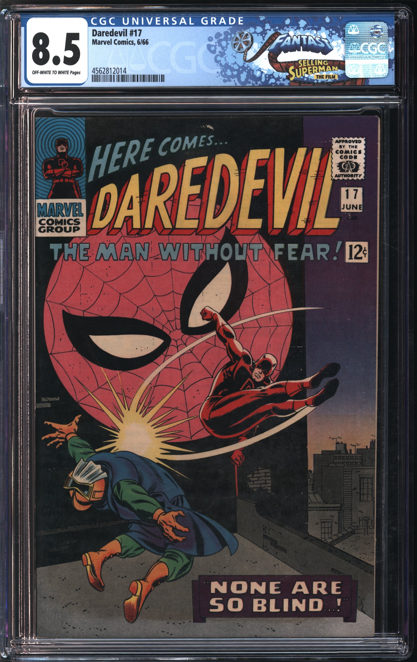 Marvel Comics Daredevil #17 6/66 FANTAST CGC 8.5 Off-White to White Pages