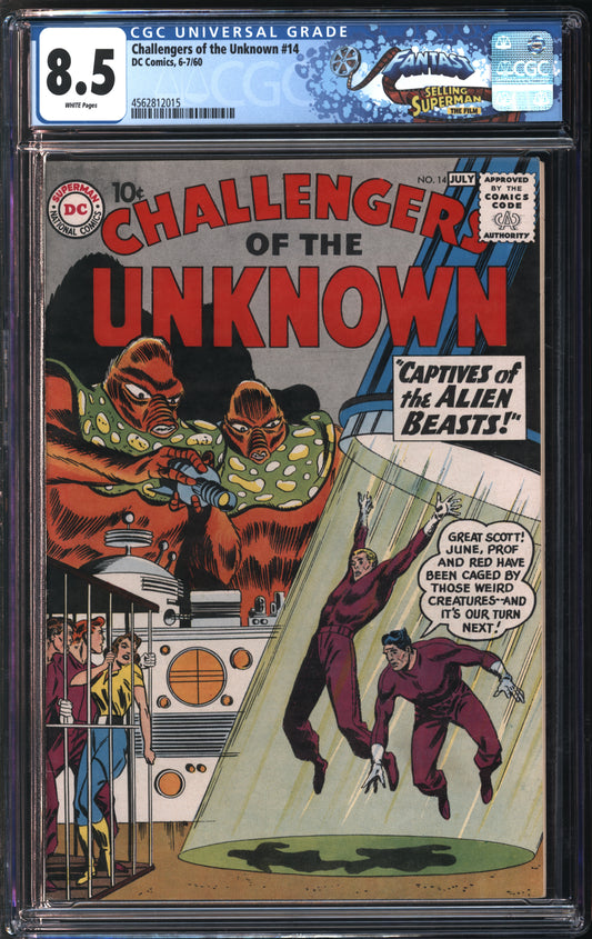 D.C. Comics Challengers of the Unknown #14 6-7/60 FANTAST CGC 8.5 White Pages