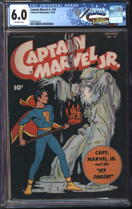Fawcett Pub. Captain Marvel Jr. #45 12/46 FANTAST CGC 6.0 Off-White Pages