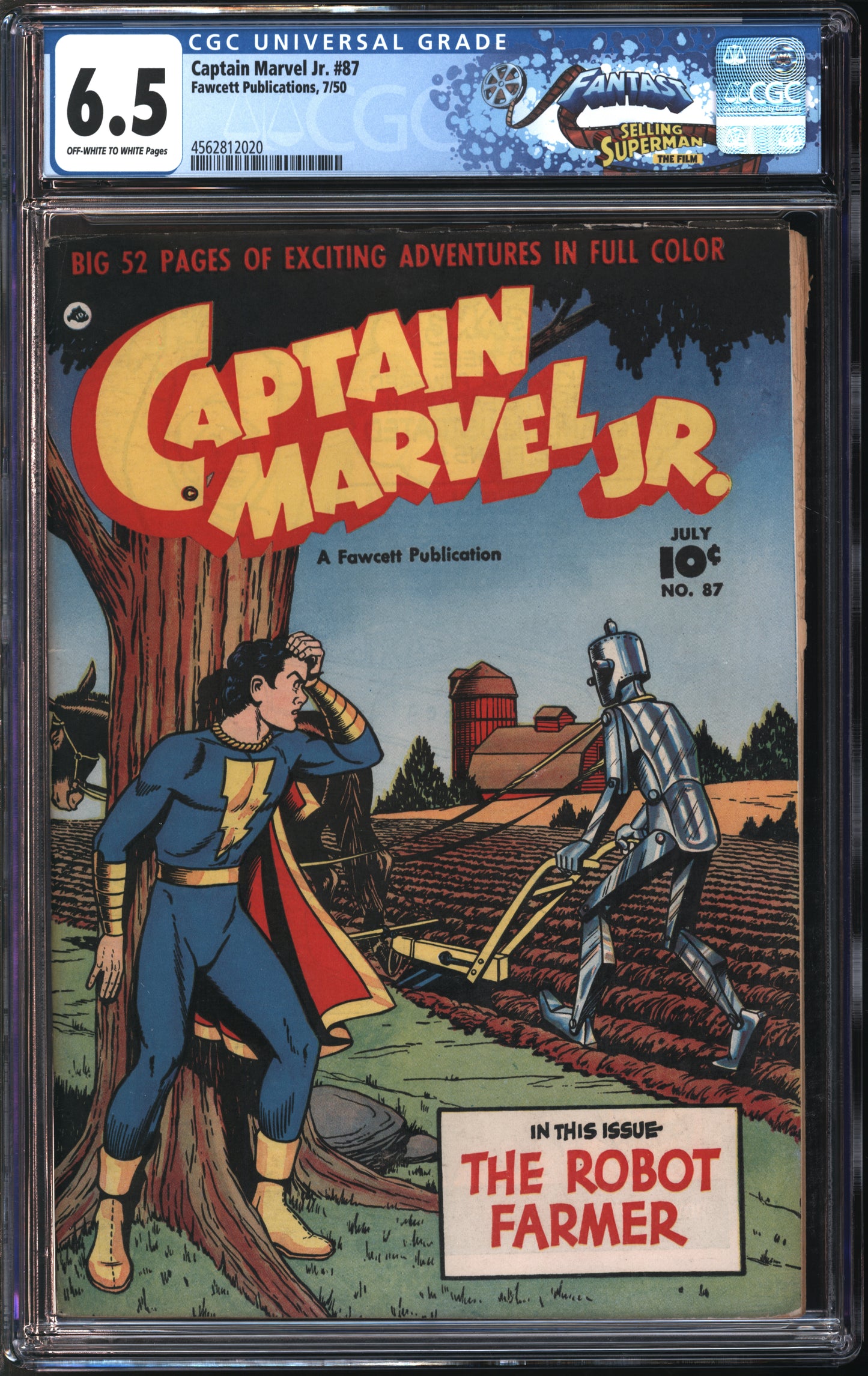 Fawcett Pub. Captain Marvel Jr. #87 7/50 FANTAST CGC 6.5 Off-White to White Pages