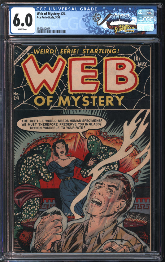 Ace Periodicals Web of Mystery #24 5/54 FANTAST CGC 6.0 White Pages