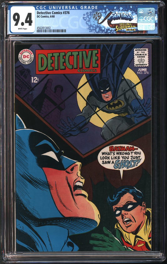 D.C. Comics Detective Comics #376 6/68 FANTAST CGC 9.4 White Pages