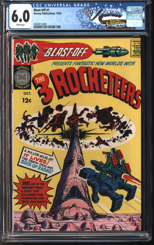 Harvey Pub. Blast Off #1 10/65 FANTAST CGC 6.0 White Pages