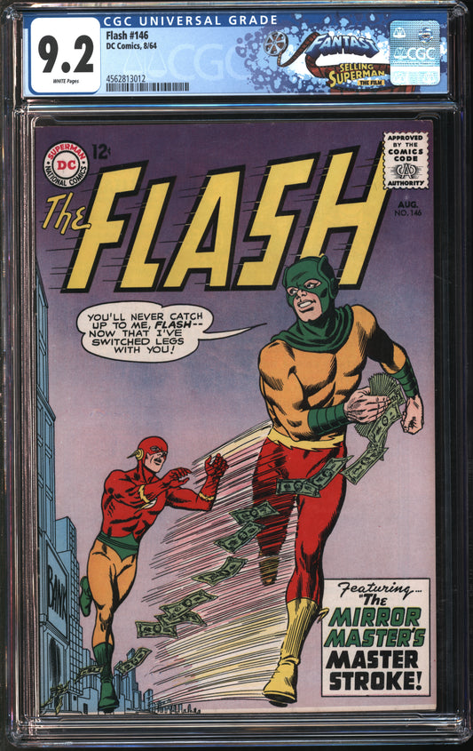D.C. Comics Flash #146 8/64 FANTAST CGC 9.2 White Pages