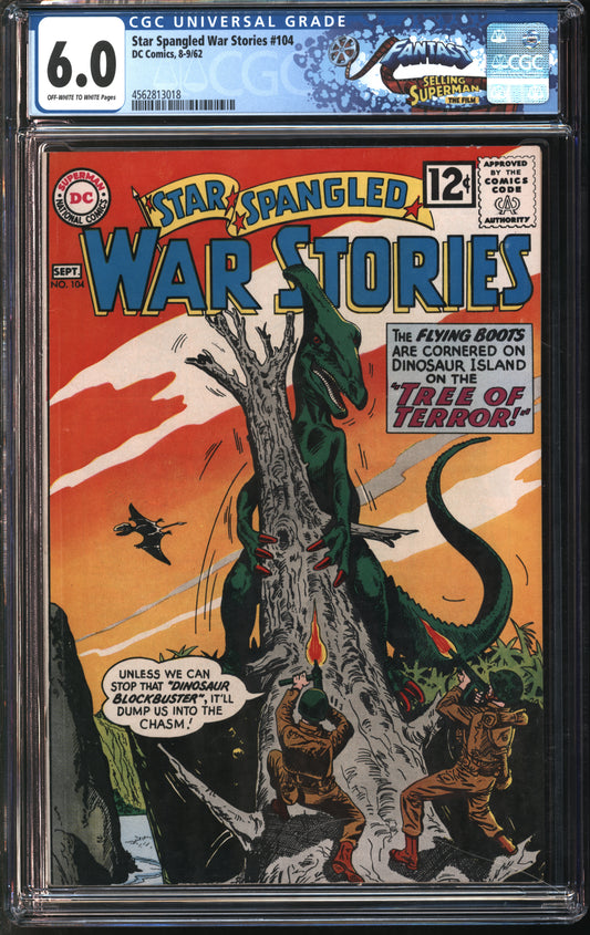 D.C. Comics Star Spangled War Stories #104 8-9/62 FANTAST CGC 6.0 Off-White to White Pages
