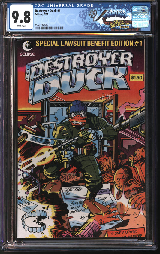 Eclipse Comics Destroyer Duck #1 2/82 FANTAST CGC 9.8 White Pages