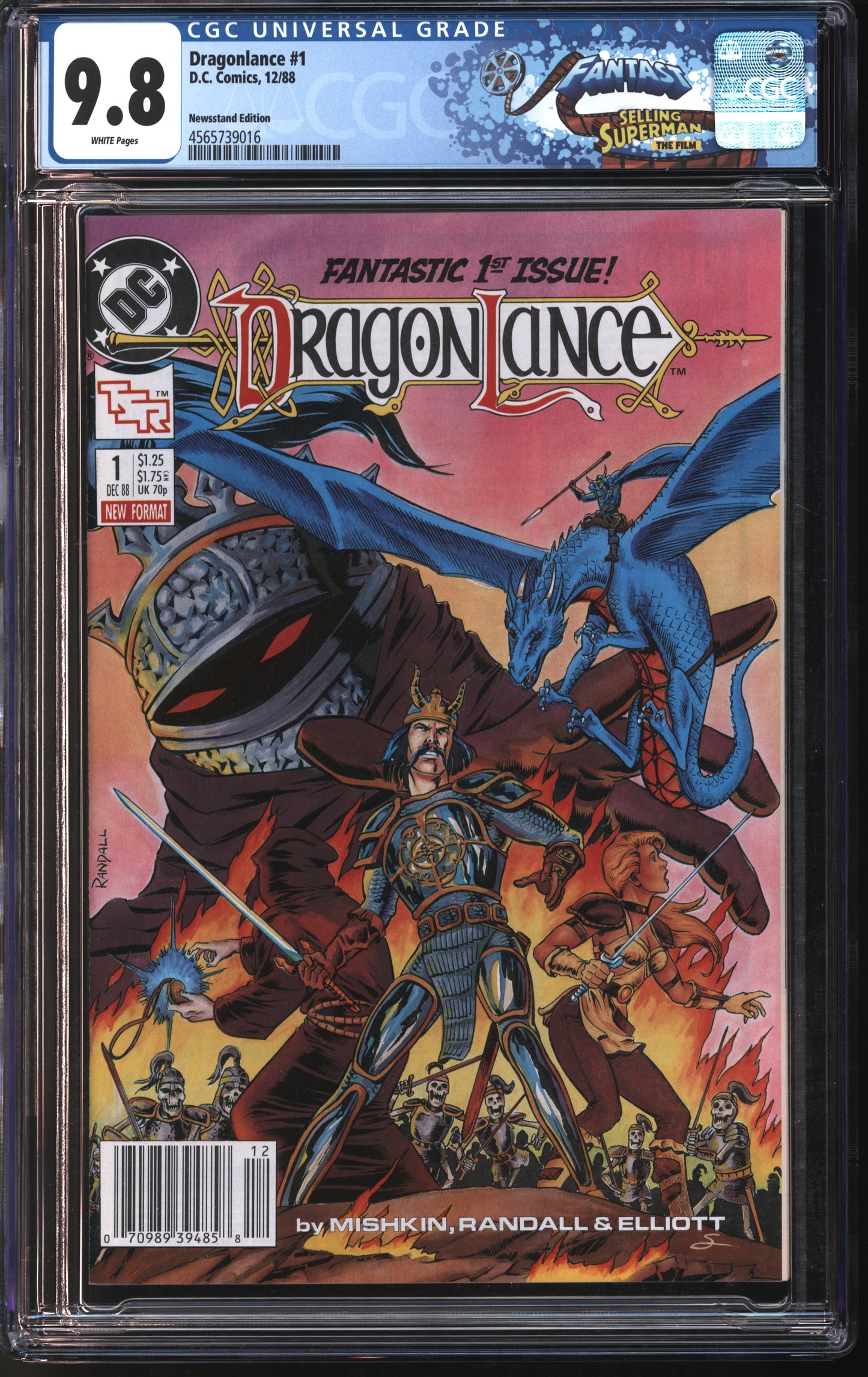 D.C. Comics Dragonlance #1 12/88 Newsstand Edition FANTAST CGC 9.8 White Pages