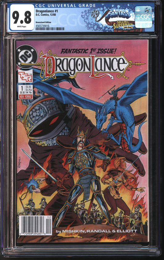 D.C. Comics Dragonlance #1 12/88 Newsstand Edition FANTAST CGC 9.8 White Pages
