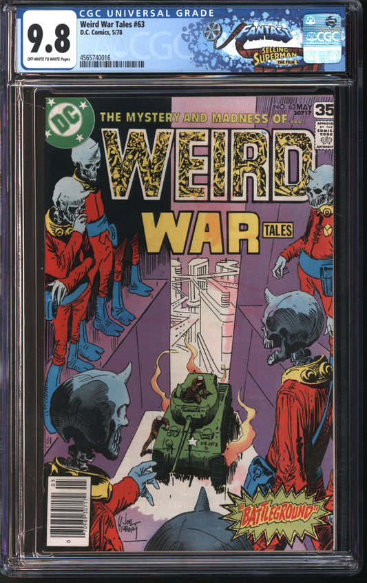 D.C. Comics Weird War #63 8/78 FANTAST CGC 9.8 Off-White to White Pages