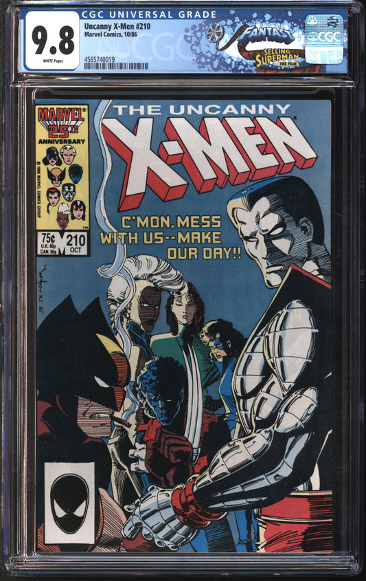 Marvel Comics Uncanny X-Men #210 10/86 FANTAST CGC 9.8 White Pages