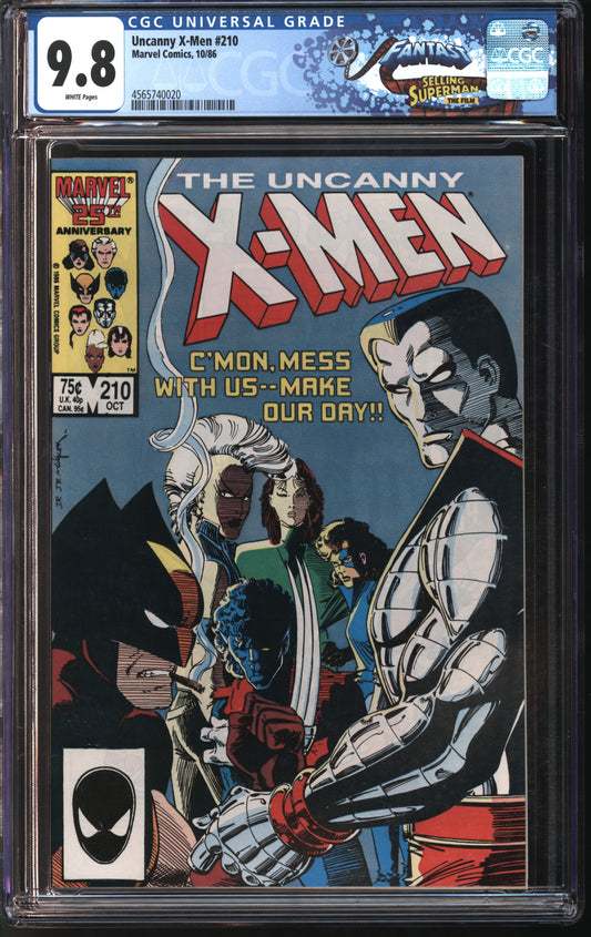 Marvel Comics Uncanny X-Men #210 10/86 FANTAST CGC 9.8 White Pages
