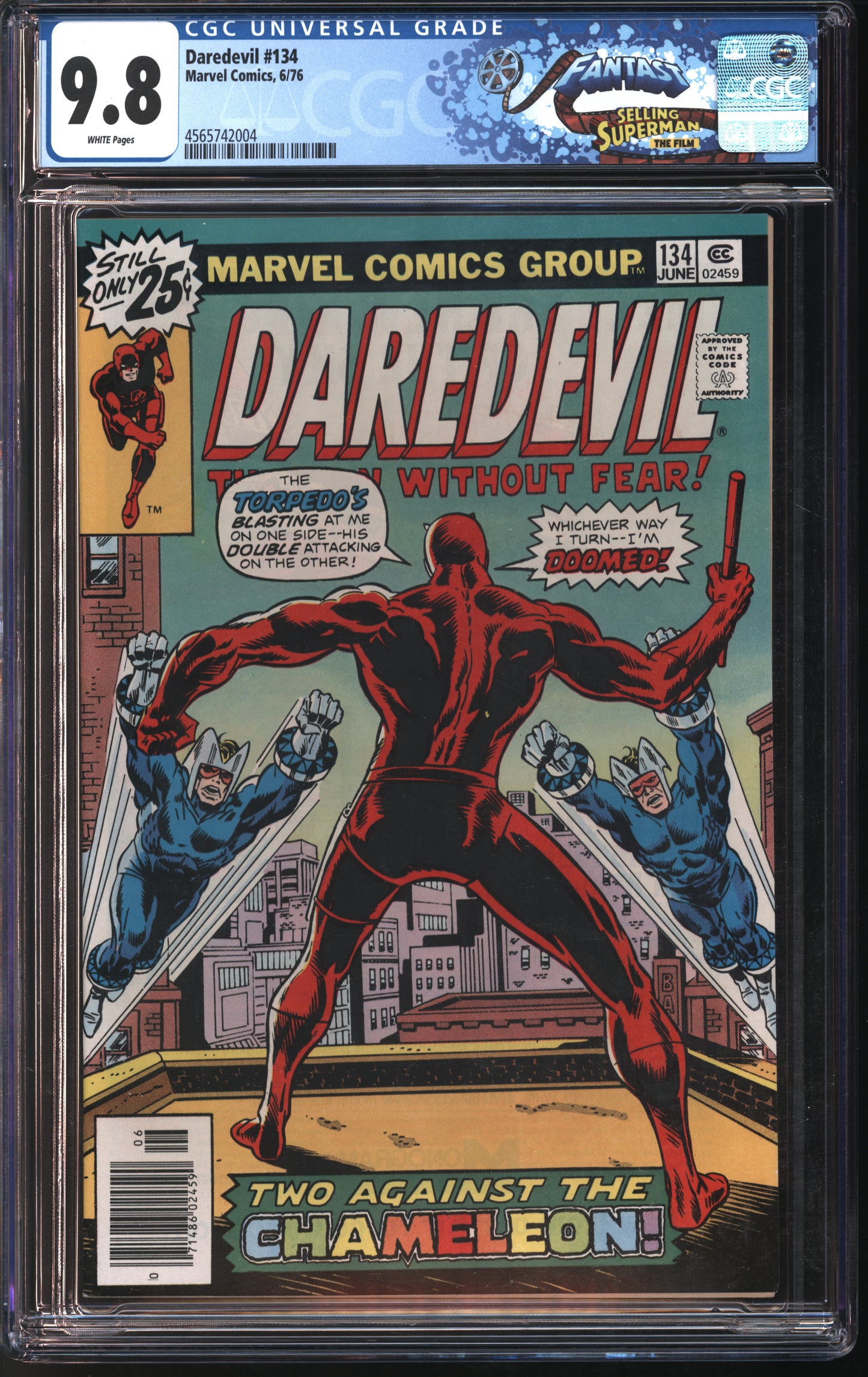 Marvel Comics Daredevil #134 6/76 FANTAST CGC 9.8 White Pages