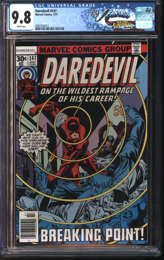 Marvel Comics Daredevil #147 7/77 FANTAST CGC 9.8 White Pages