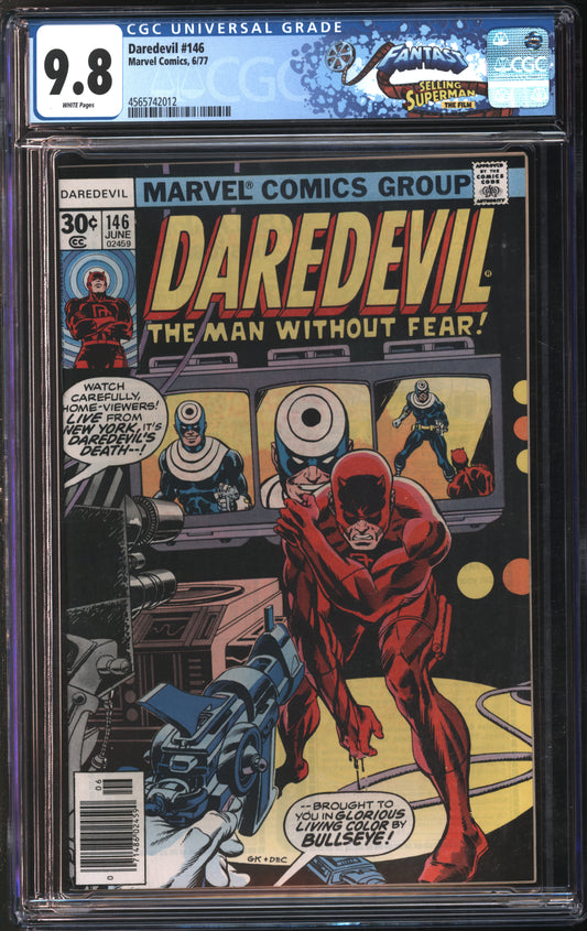 Marvel Comics Daredevil #146 6/77 FANTAST CGC 9.8 White Pages