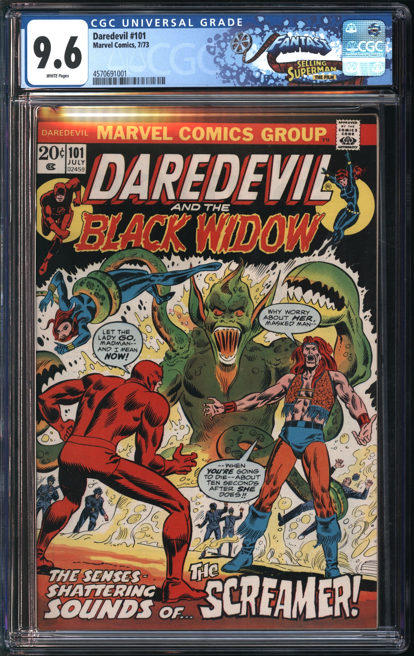Marvel Comics Daredevil #101 7/73 FANTAST CGC 9.6 White Pages