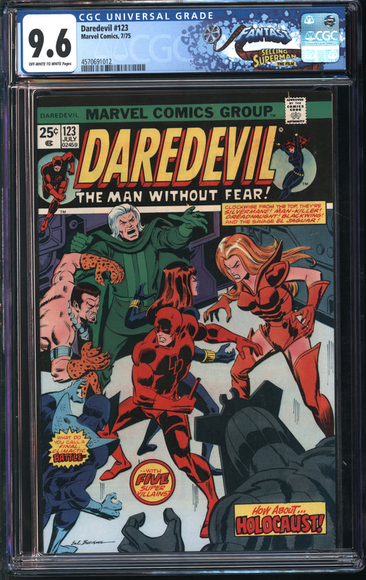 Marvel Comics Daredevil #123 7/75 FANTAST CGC 9.6 Off-White to White Pages