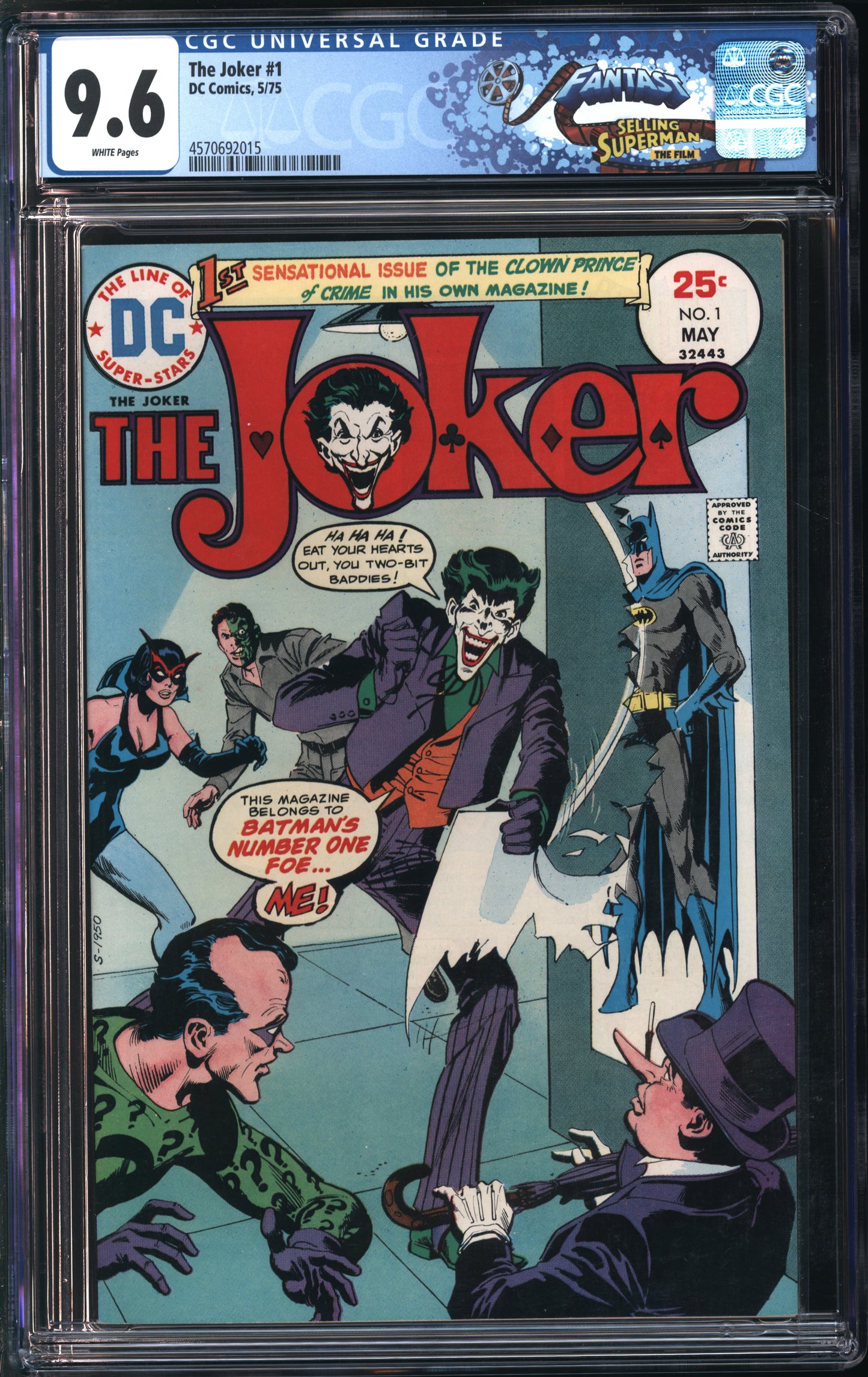 D.C. Comics The Joker #1 5/75 FANTAST CGC 9.6 White Pages