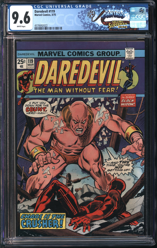 Marvel Comics Daredevil #119 3/75 FANTAST CGC 9.6 White Pages
