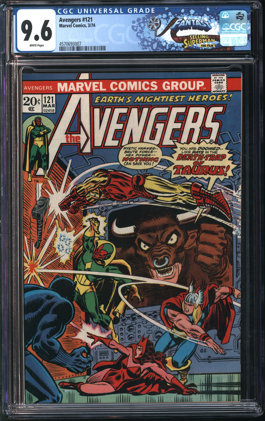Marvel Comics Avengers #121 3/74 FANTAST CGC 9.6 White Pages
