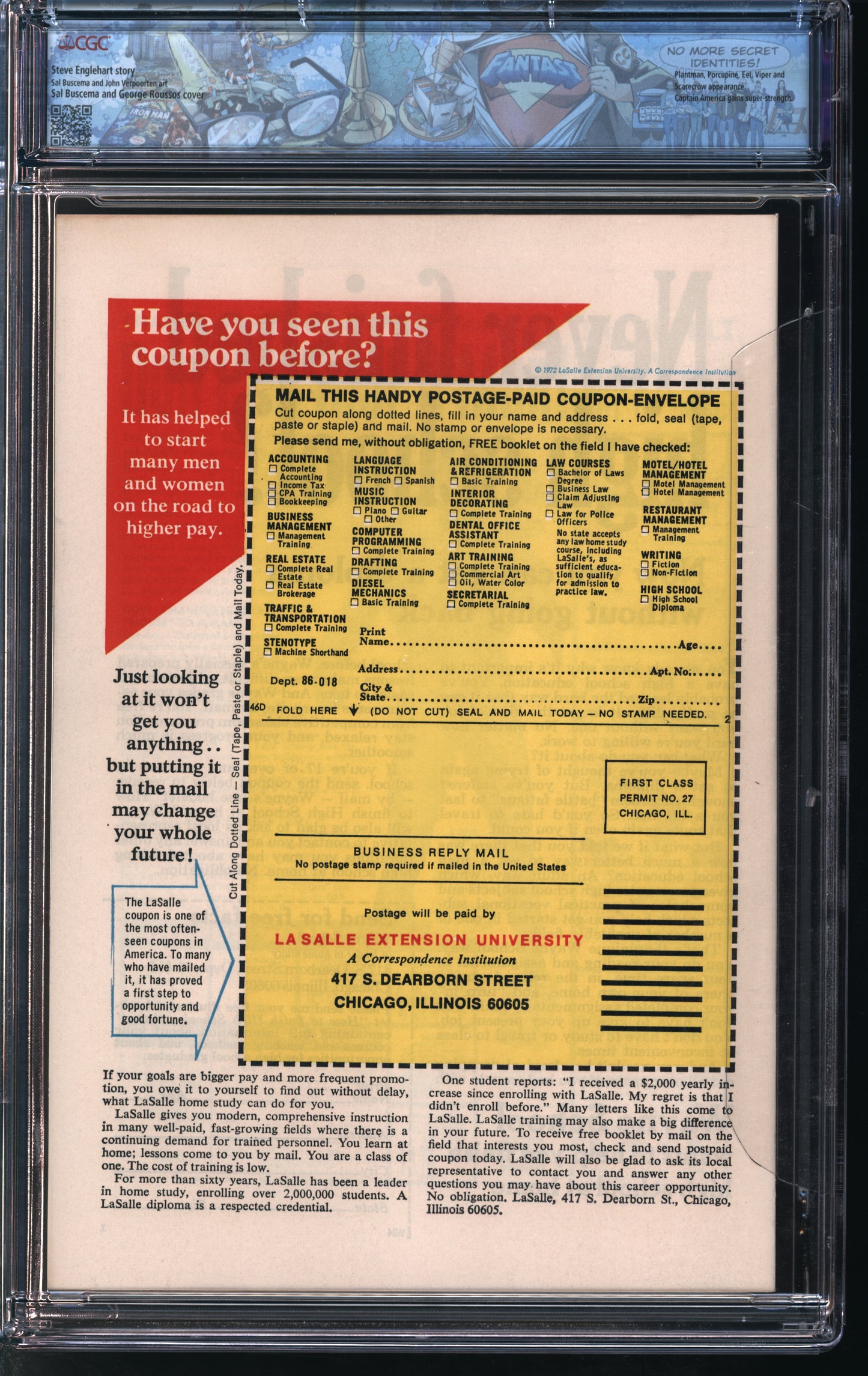Marvel Comics Captain America #159 3/73 FANTAST CGC 9.6 Off-White to White Pages