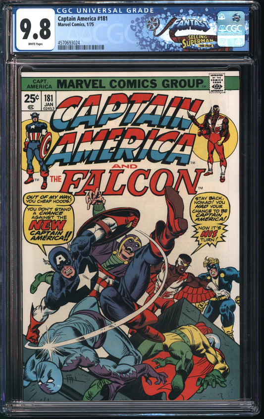 Marvel Comics Captain America #181 1/75 FANTAST CGC 9.8 White Pages