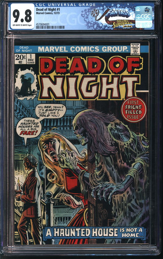 Marvel Comics Dead of Night #1 12/73 FANTAST CGC 9.8 Off-White to White Pages