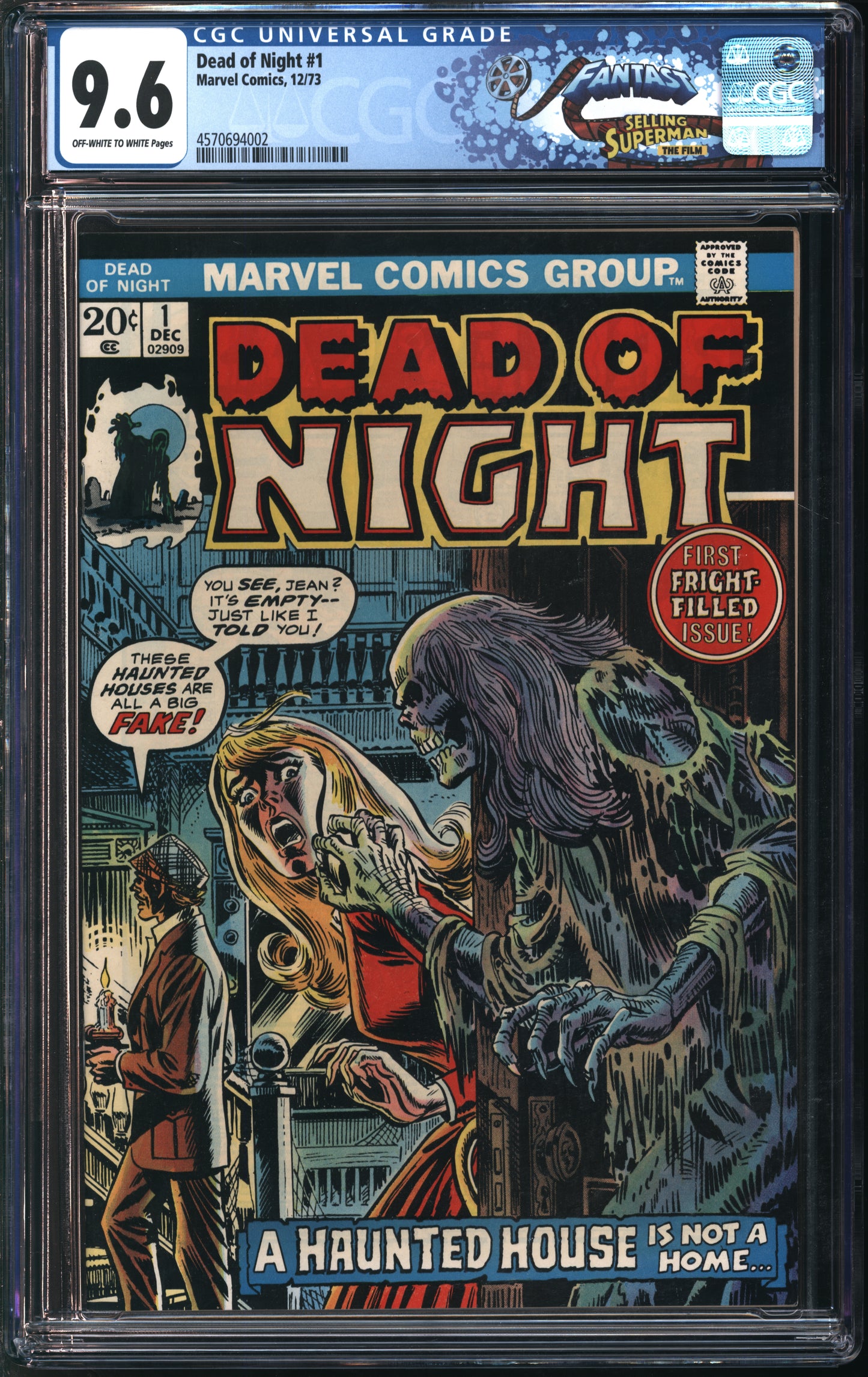 Marvel Comics Dead of Night #1 12/73 FANTAST CGC 9.6 Off-White to White Pages