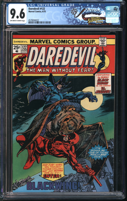Marvel Comics Daredevil #122 6/75 FANTAST CGC 9.6 Off-White to White Pages
