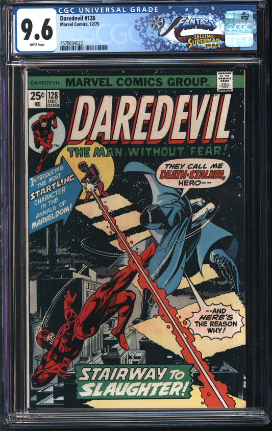 Marvel Comics Daredevil #128 12/75 FANTAST CGC 9.6 White Pages